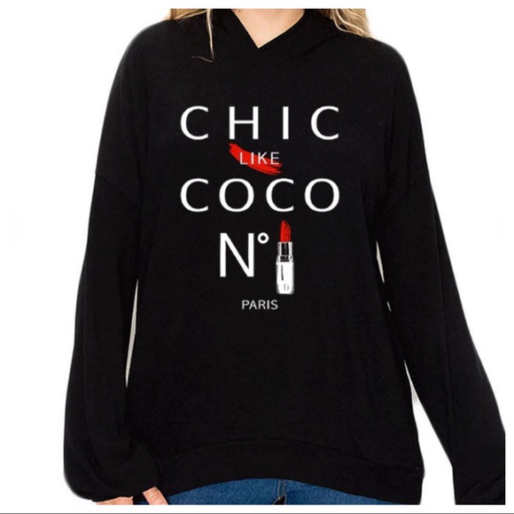 White Chic and fabulous hooded long sleeves soft graphic hoodie - Picture 3 of 3